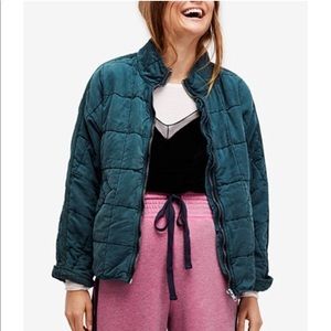 Free People Quilted Dolman Jacket (Evergreen) (L)
